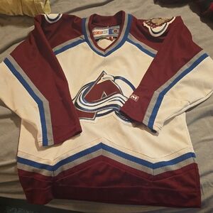 CCM Burgundy and White Hockey Jersey